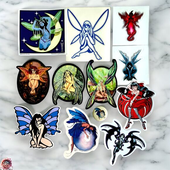 Other - Fairy Magic Lot - 30 Stickers Prints Postcards Pin Fantasy Art